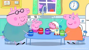 Breakfast Time Peppa Pig Tablet Wallpaper