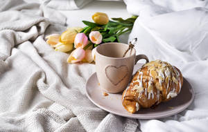 Breakfast With Tulips Wallpaper