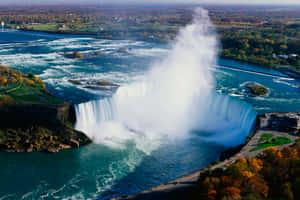 Breathtaking Aerial View Of Horseshoe Niagara Falls, Canada Wallpaper