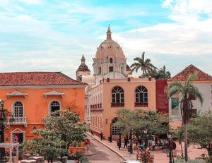 Breathtaking View Of A Majestic Cathedral In Colombia Wallpaper