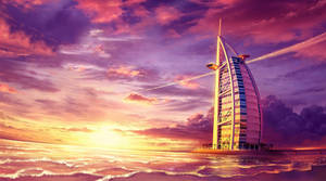 Breathtaking View Of Burj Al Arab In Dubai 4k Wallpaper