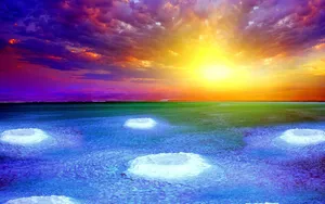 Breathtaking View Of Salt Formations In The Dead Sea Wallpaper