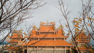 Breathtaking View Of The Guandu Temple In Taipei Wallpaper