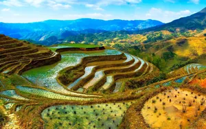 Breathtaking Views Of The Historic Banaue Rice Terraces, The Philippines Wallpaper