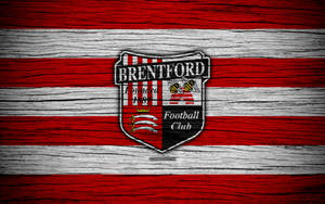 Brentford Fc Club Logo On Wood Wallpaper