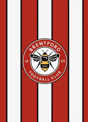 Brentford Fc Logo On Stripes Wallpaper