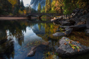 Bridge On The Lake Nature Theme Wallpaper