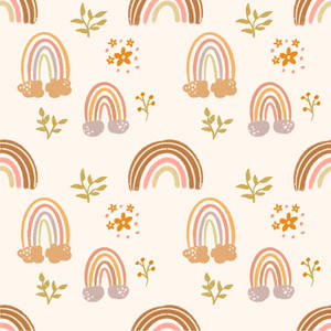 Bright And Colorful Boho Rainbow Over An Ocean Landscape Wallpaper