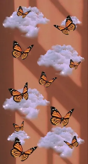 Bright, Blue Butterfly Makes Its Way Across The Sky Wallpaper