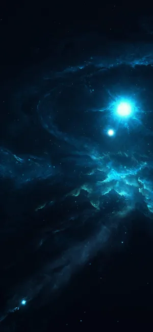 Bright Blue Moon Galaxy Iphone Wallpaper