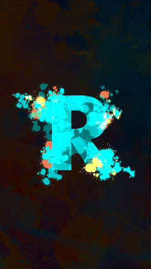 Bright Blue R Alphabet Wallpaper