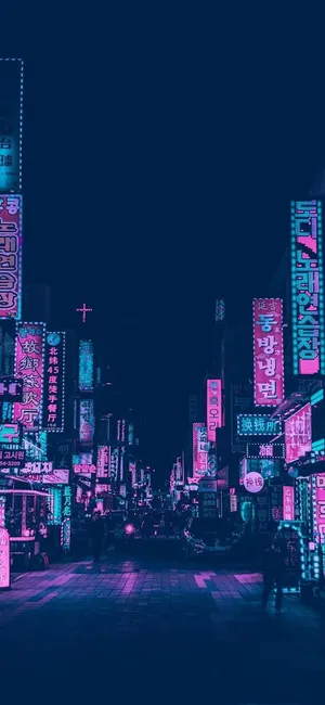 Bright Lights And Urban Vibes In Neon City Wallpaper