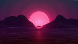 Bright Neon Purple Lights Against A Dark Night Sky Forms A Stunning Visual Wallpaper