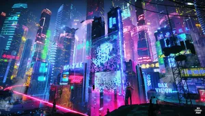 Bright Night In The City Wallpaper