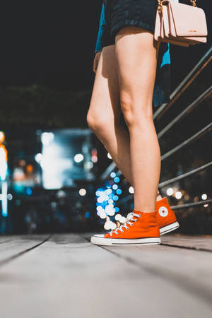 Bright Orange Converse Wallpaper