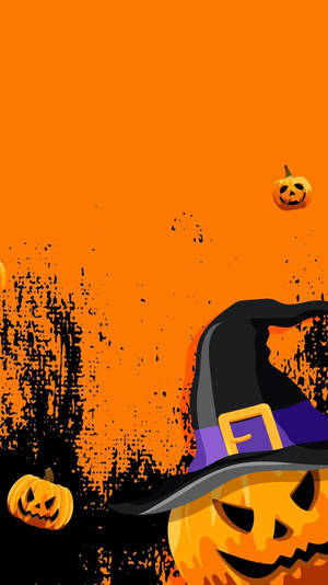 Bright Orange Halloween Aesthetic Wallpaper