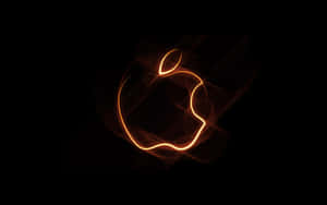 Bright Orange Outline Cool Mac Logo Wallpaper