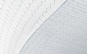 Bright White Grid Brick Ceiling Wallpaper