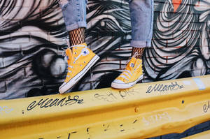 Bright Yellow Converse Wallpaper