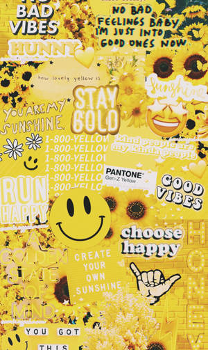 Brighten Up Your Day With This Fun And Cheerful Cute Yellow Aesthetic! Wallpaper