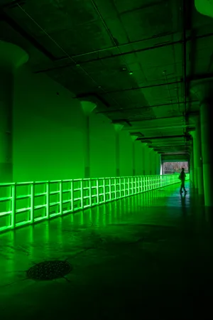 Bring A Pop Of Colour To Your Workspace With This Neon Green Aesthetic Desktop Wallpaper. Wallpaper