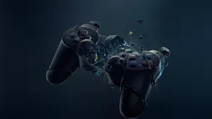 Broken Gaming Controller Wallpaper