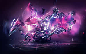 Broken Metallic Purple Dragon Wallpaper