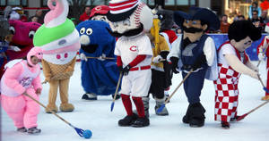 Broomball Mascot Players Wallpaper