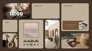 Brown Aesthetic Desktop Organizer Wallpaper Wallpaper