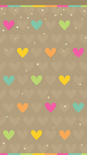 Brown Background For Heart Iphone Design Wallpaper