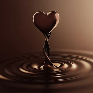 Brown Heart Aesthetic Droplet Wallpaper