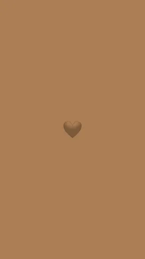 Brown Heart Phone Emoji Wallpaper