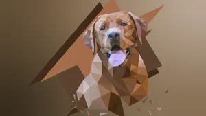 Brown Poly Dog Art Wallpaper