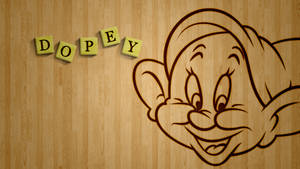 Brown-themed Dopey Dwarf Wallpaper