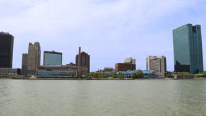 Brown Waters Of Maumee River In Toledo, Ohio Wallpaper