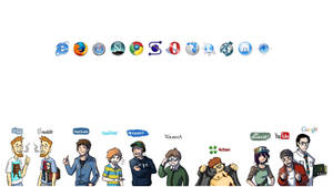 Browsers And Apps Personified Wallpaper