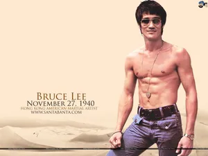 Bruce Lee In Casual Jeans Wallpaper