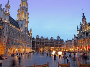 Brussels After Sunset Wallpaper