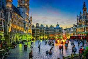 Brussels Christmas Shopping Wallpaper