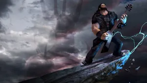 Brutal Legend Eddie Playing Guitar Wallpaper