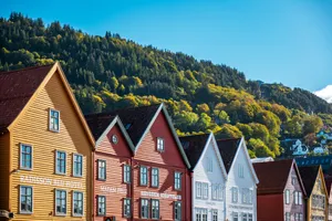 Bryggen Historic Norwegian Buildings Wallpaper