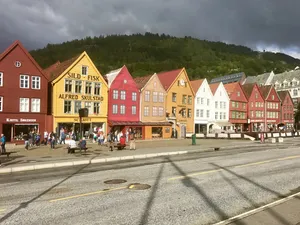 Bryggen Historic Norwegian Buildings Wallpaper