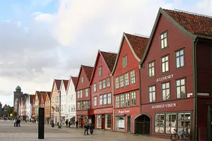 Bryggen Historic Norwegian Hanseatic Buildings Wallpaper