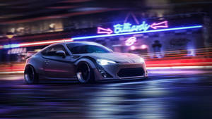 Brz Driving Through Bustling City Wallpaper