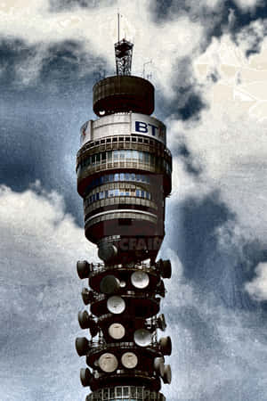 Bt Tower Filtered Blue Aesthetic Wallpaper