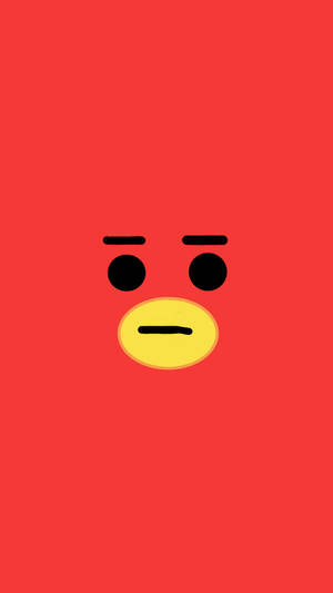 Bt21 Tata Red Face Wallpaper