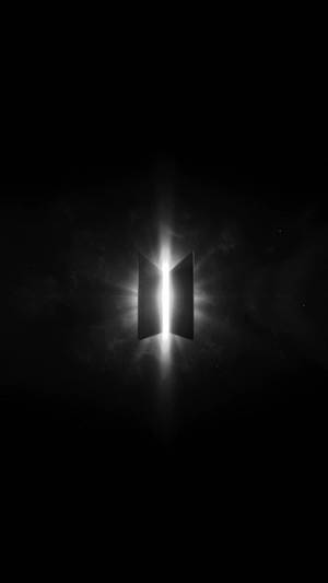 Bts Black Logo White Light Wallpaper