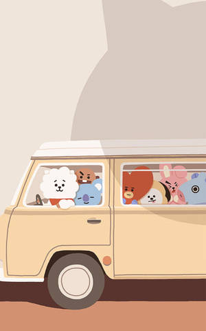 Bts Bt21 Car Ride Wallpaper