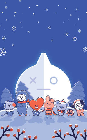 Bts Bt21 Winter Art Wallpaper