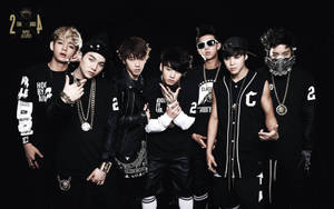 Bts Group Photo In Hip-hop Wallpaper